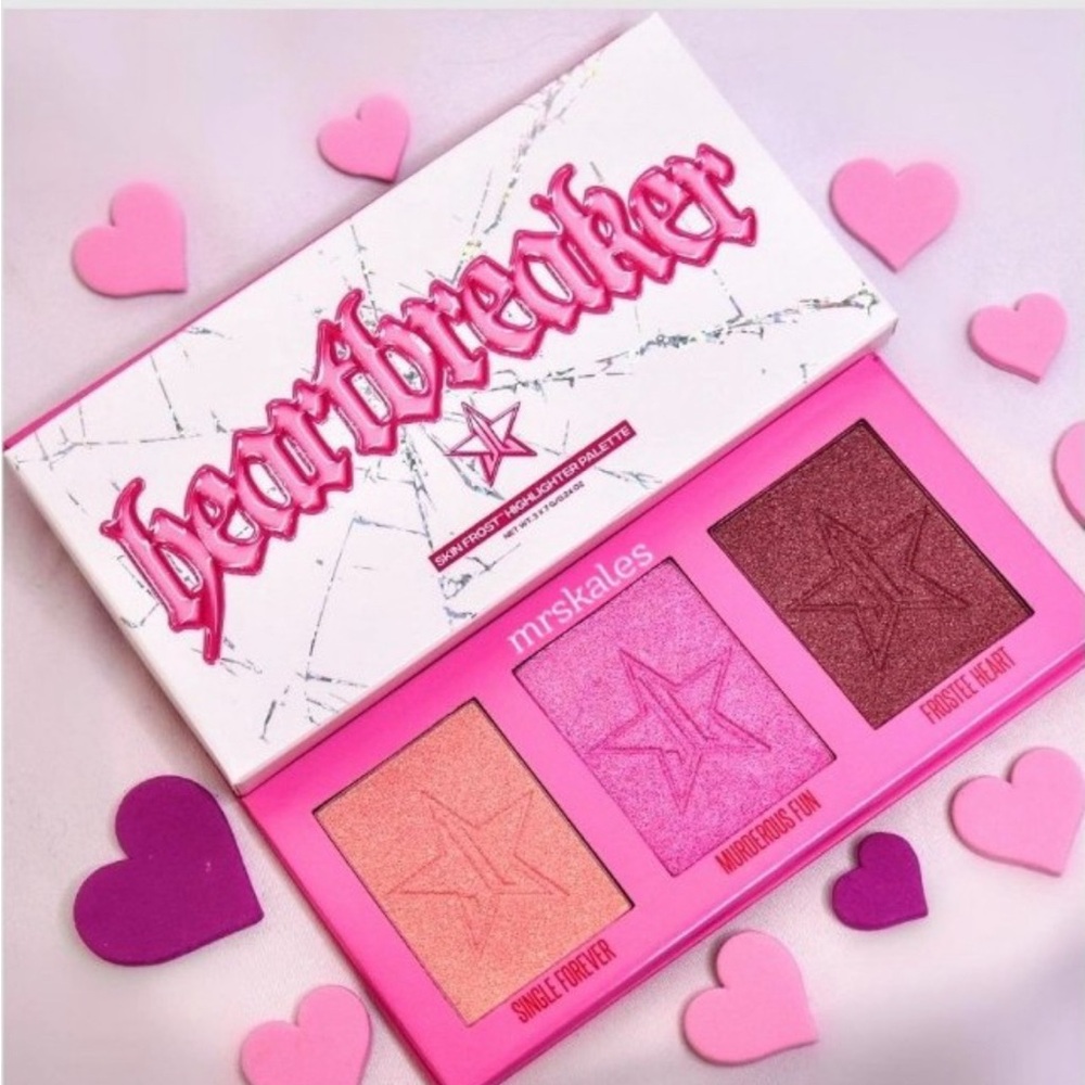 Jeffree Star Heartbreaker Blush Palette Trio- Pink & Purple Skin Highlighter NEW